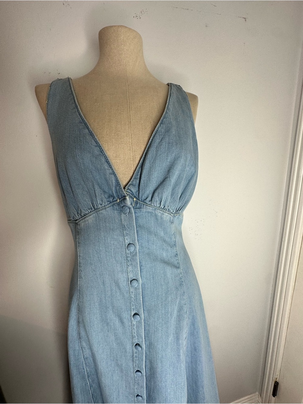 Reformation Light Blue Denim Midi Dress - Picture 6 of 12